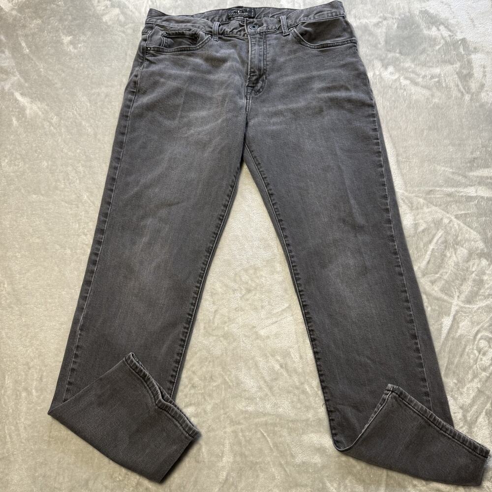 Lucky Brand Men's 221 Original Straight Jeans Gray Denim Size 34x32 5-Pocket Zip